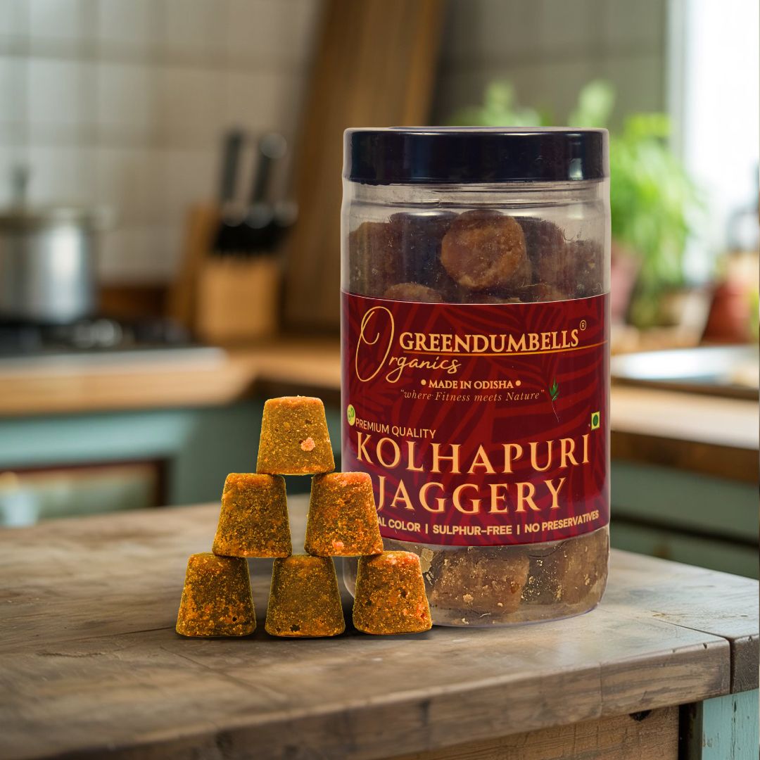 FI11 Kolhapuri Jaggery Cubes 500g | Authentic & Pure | GreenDumbells Organics - Image 1