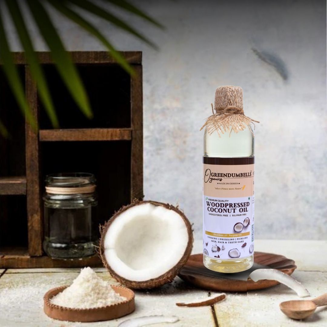 FI5 (1) Cold Pressed Coconut Oil 500ml – GreenDumbells Organics - Image 1