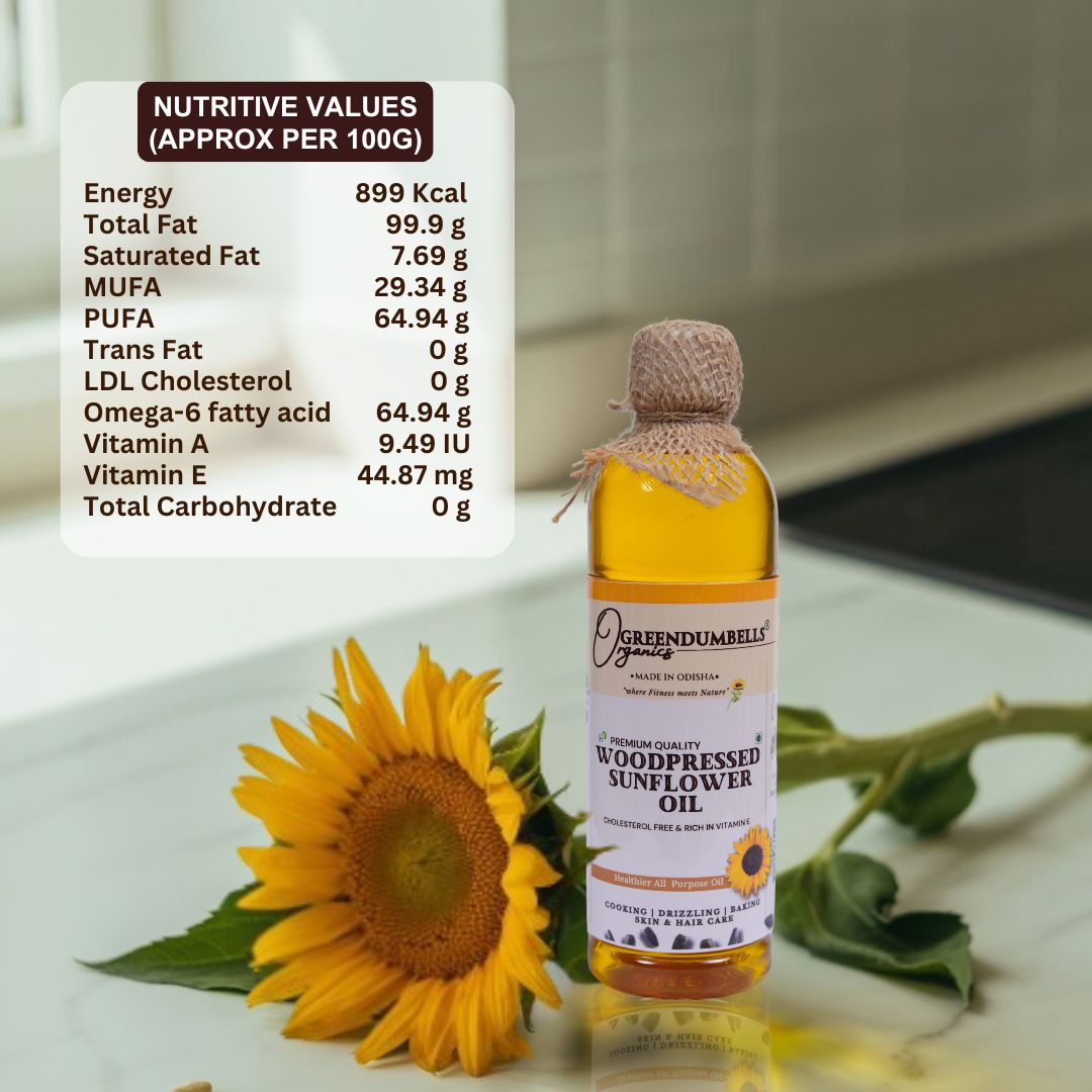 GD Product Img Cold Pressed Sunflower Oil 500ml – GreenDumbells Organics - Image 4
