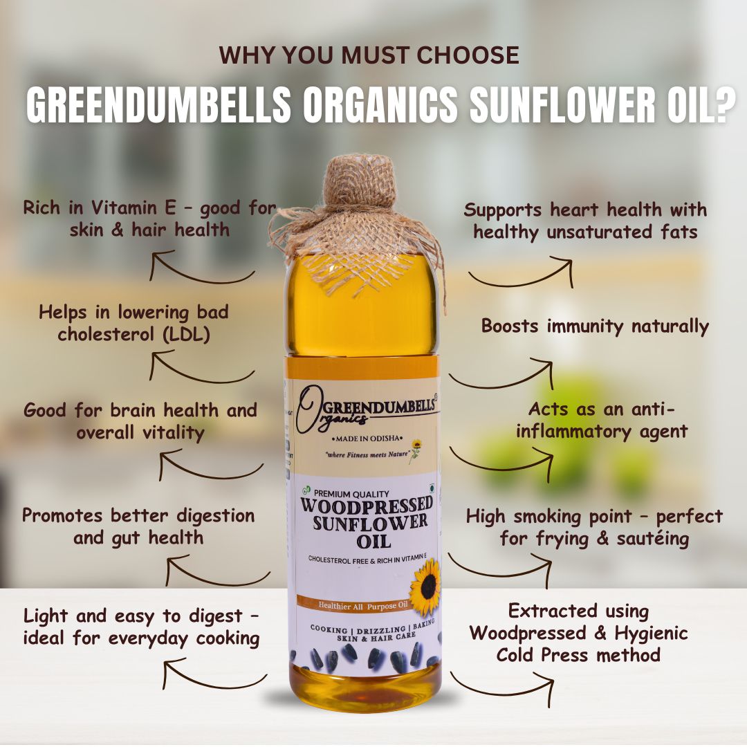 GD Product Img (4) Cold Pressed Sunflower Oil 1L – GreenDumbells Organics - Image 2