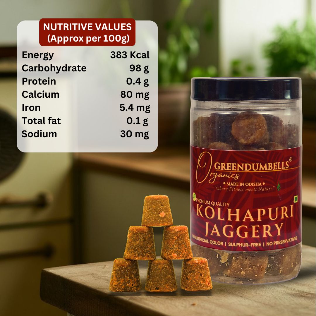 GD Product Img (5) Kolhapuri Jaggery Cubes 500g | Authentic & Pure | GreenDumbells Organics - Image 3