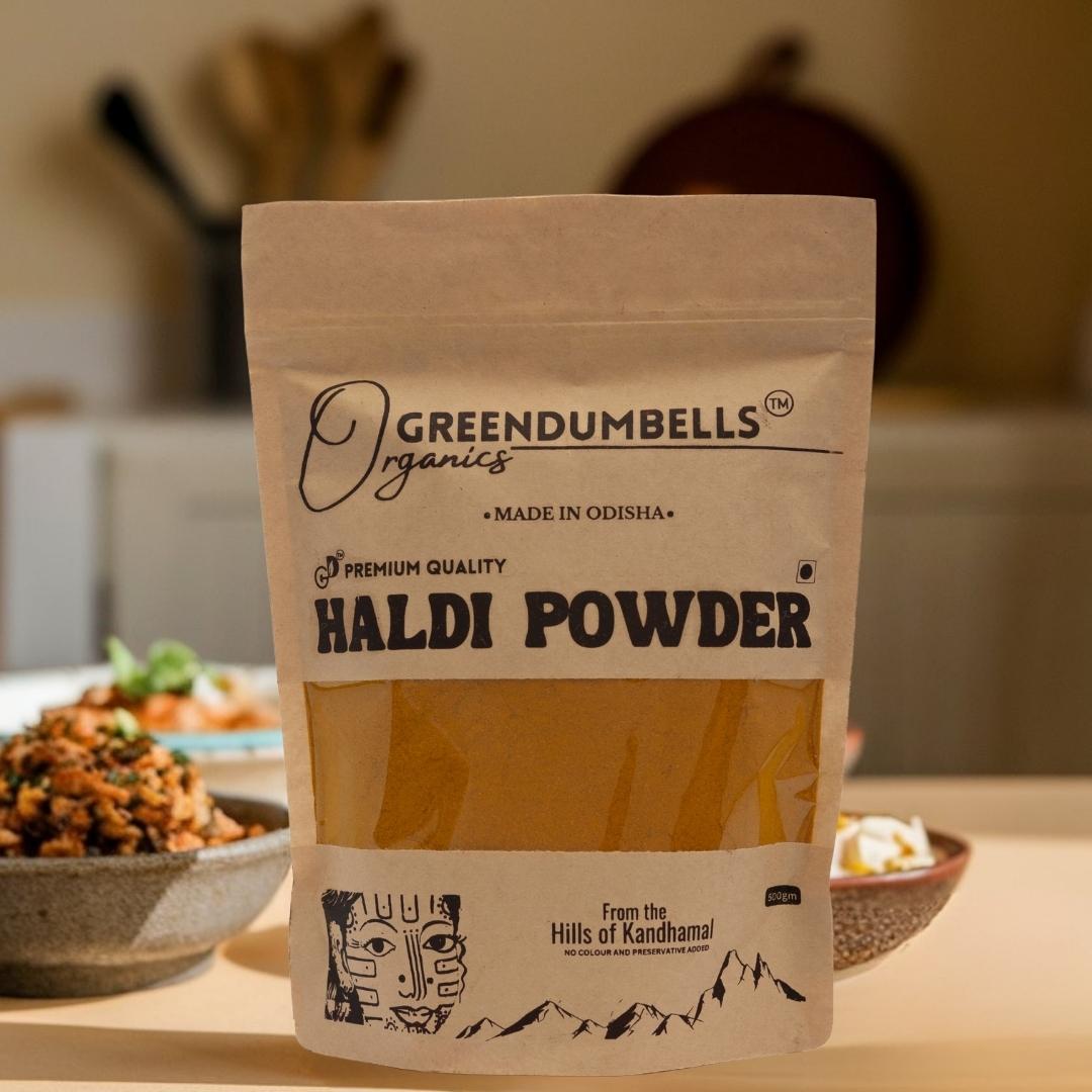 Haldi 500 GreenDumbells Organics Turmeric Powder | Haldi | Pasupu Podi – 500 GM - Image 1